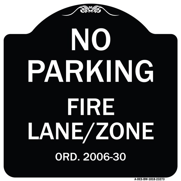 Princeton New Jersey No Parking Fire Lane Zone Heavy-Gauge Aluminum Sign, 18" x 18", BW-1818-23273
